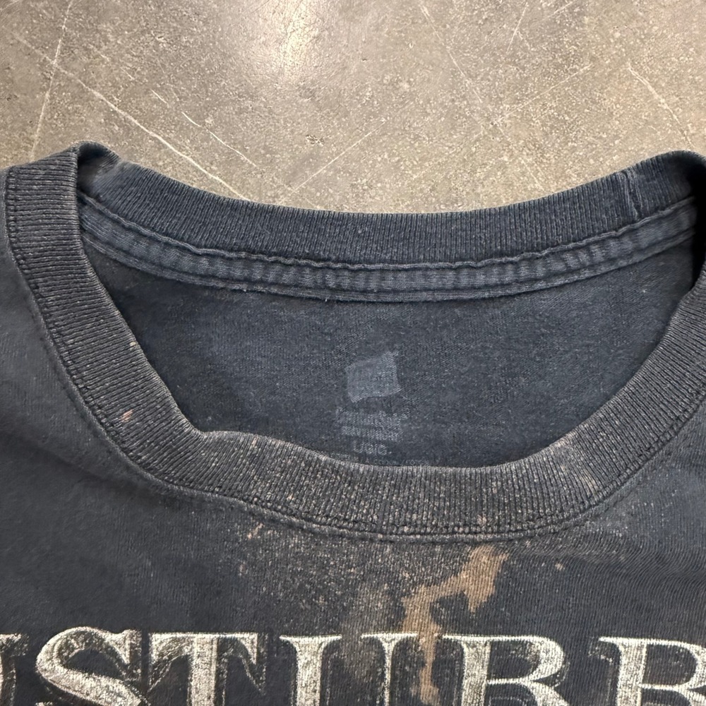Disturbed‎ Band Shirt Mens Large Black Graphic Tee The Guy Skeleton Heavy Metal - Picture 2 of 4